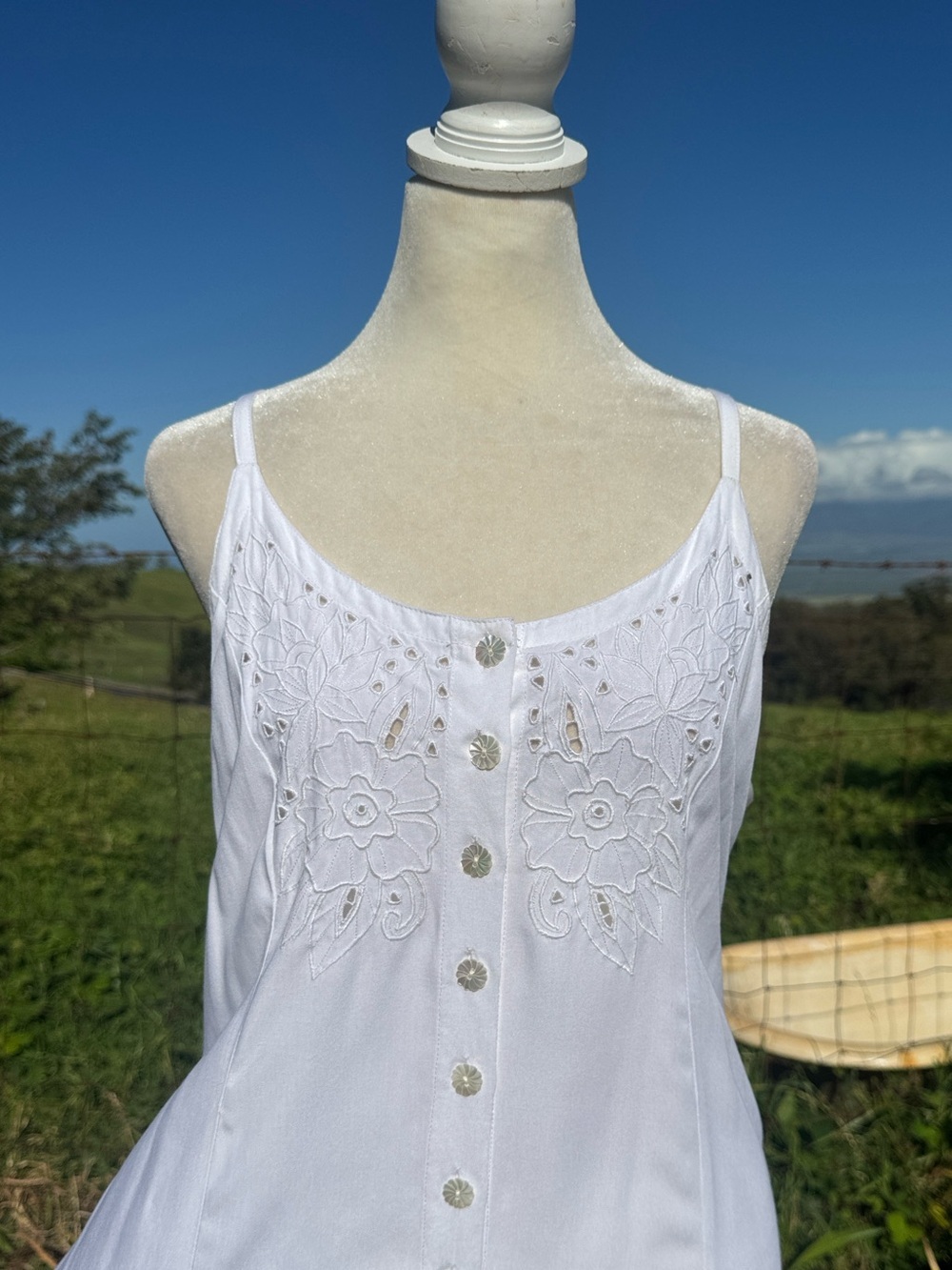 NWT Serendipity Maui Y2K Beach white Battenburg lace slip dress - Picture 3 of 8